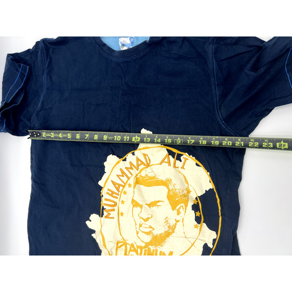 Muhammad Ali FUBU Platinum T-Shirt Large Blue Embroidered Graphic Rare VTG - Picture 10 of 10